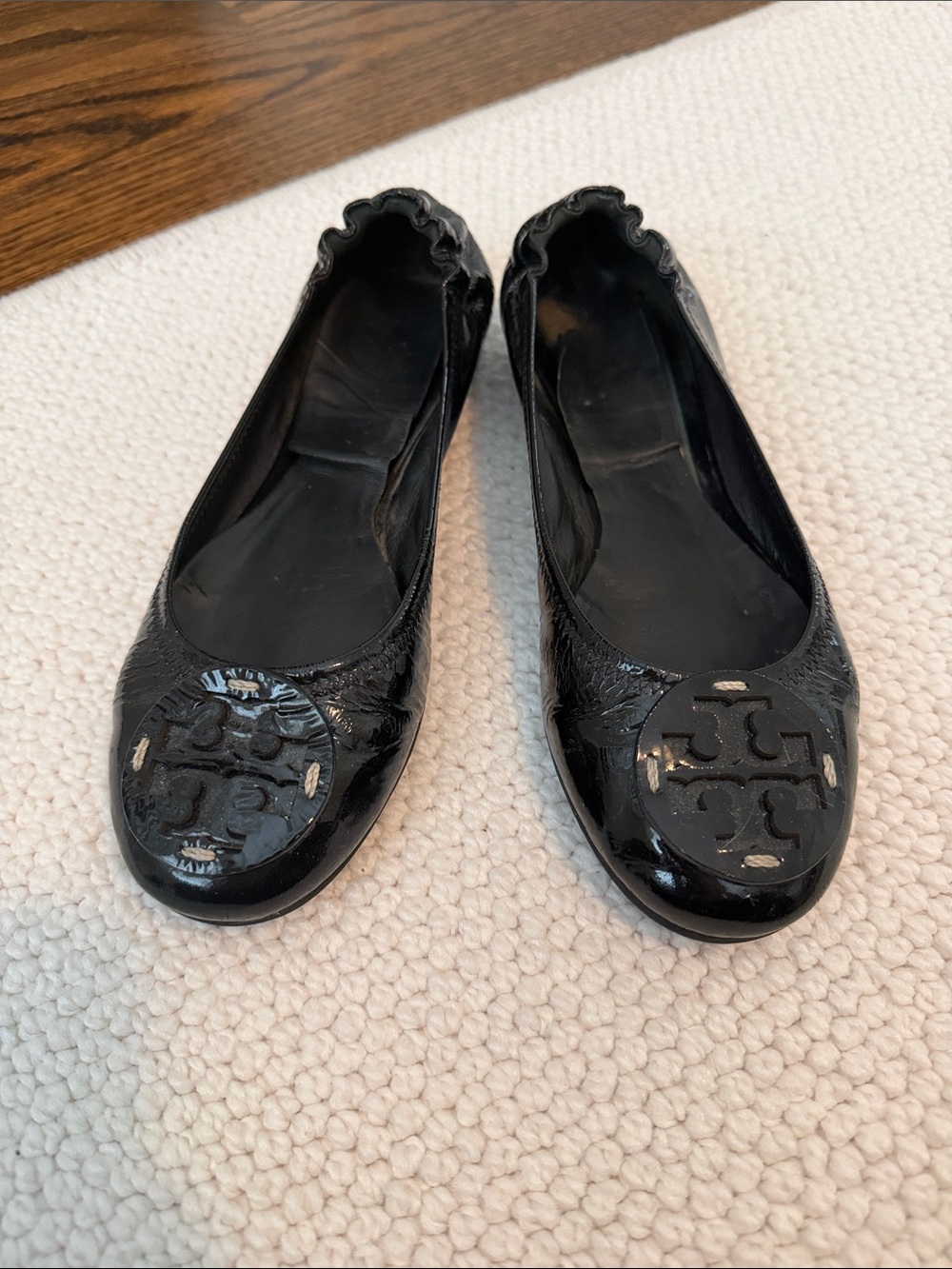 Tory Burch Black Patent Leather Ballet Flats
